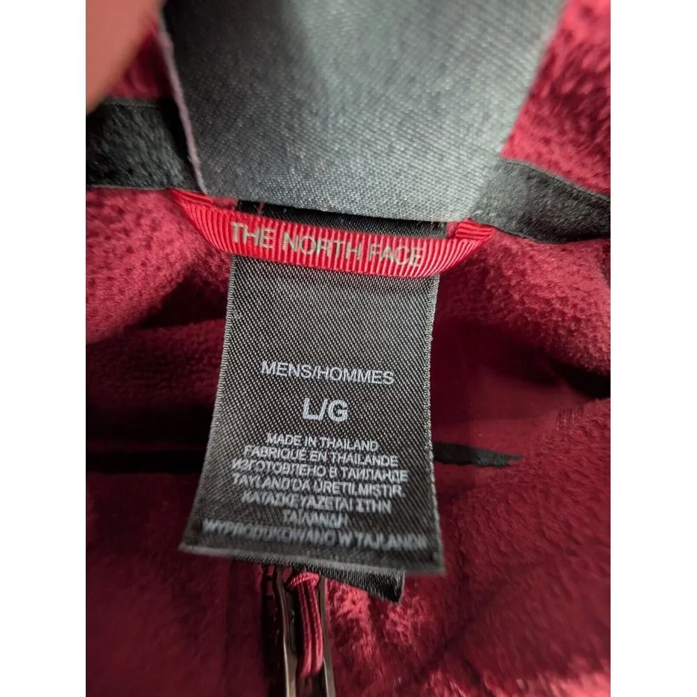 The North‎ Face Full Zip Fleece Jacket Men's L Red Polartec Pockets Mid Weight